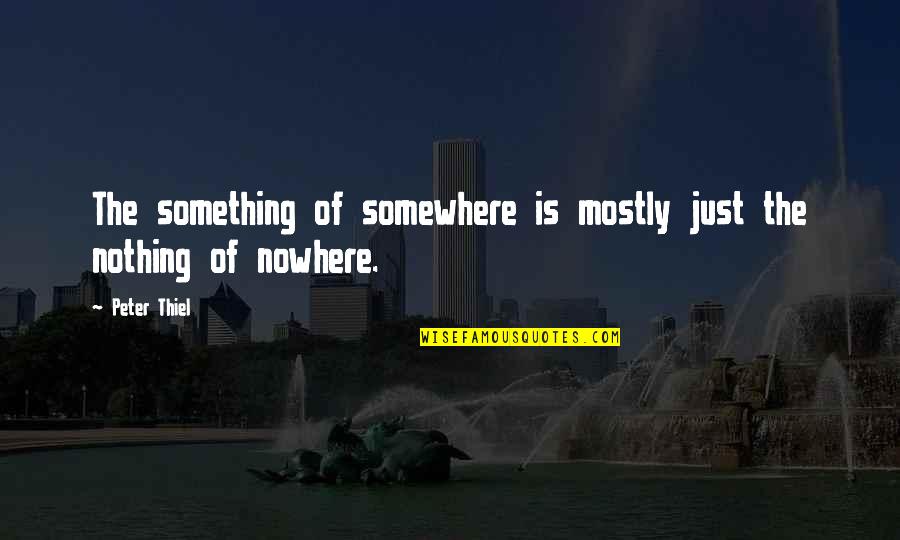 H7 Tolerance Quotes By Peter Thiel: The something of somewhere is mostly just the