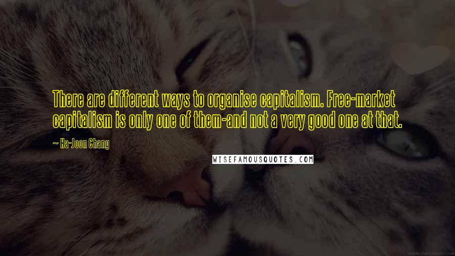 Ha-Joon Chang quotes: There are different ways to organise capitalism. Free-market capitalism is only one of them-and not a very good one at that.