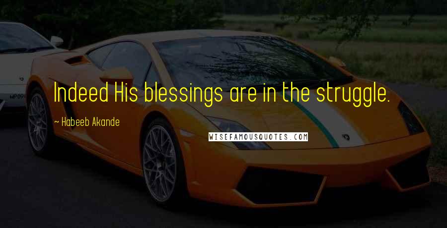 Habeeb Akande quotes: Indeed His blessings are in the struggle.