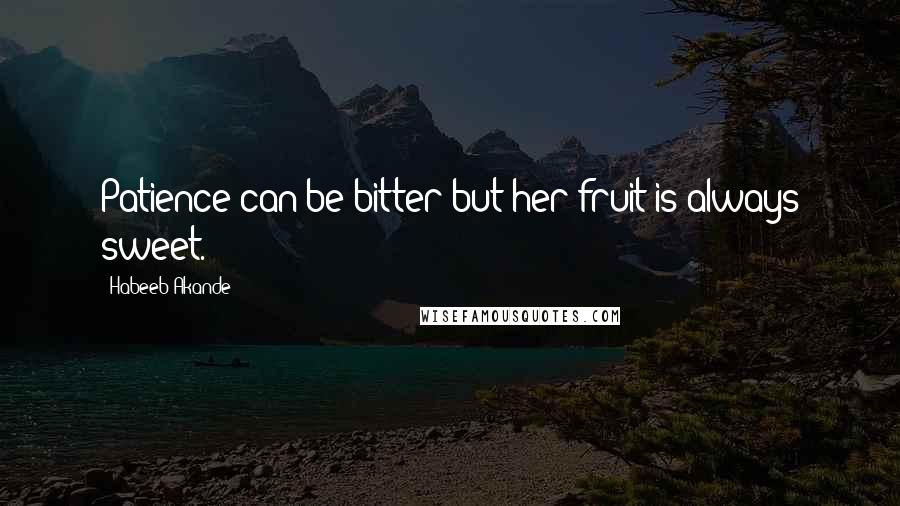 Habeeb Akande quotes: Patience can be bitter but her fruit is always sweet.