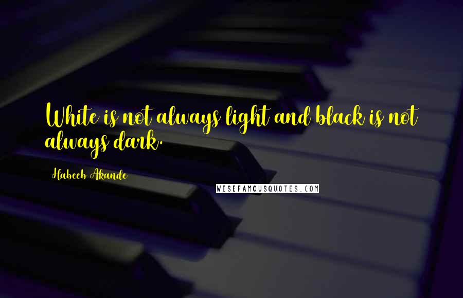 Habeeb Akande quotes: White is not always light and black is not always dark.