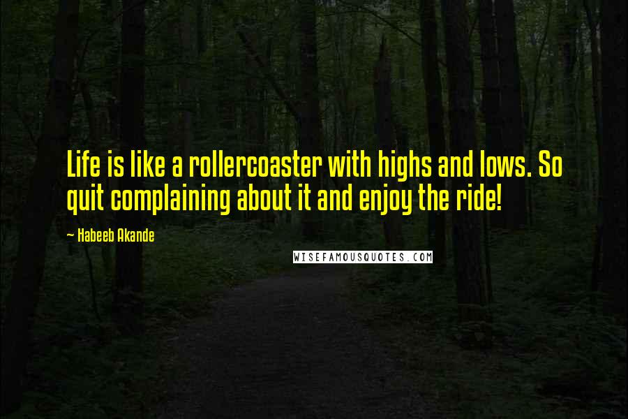 Habeeb Akande quotes: Life is like a rollercoaster with highs and lows. So quit complaining about it and enjoy the ride!