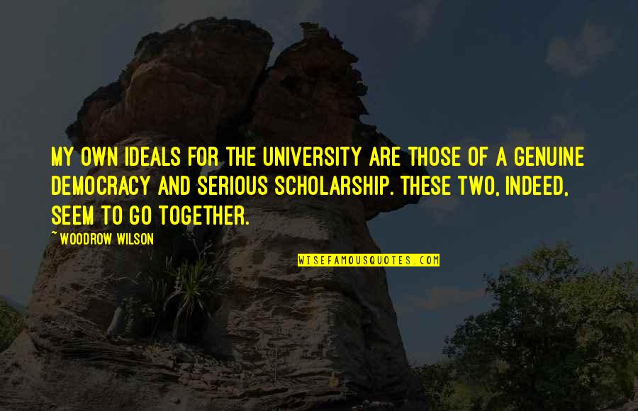 Haberman Feeder Quotes By Woodrow Wilson: My own ideals for the university are those