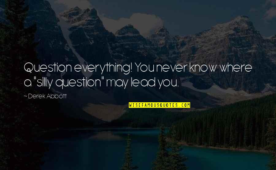 Habile Quotes By Derek Abbott: Question everything! You never know where a "silly