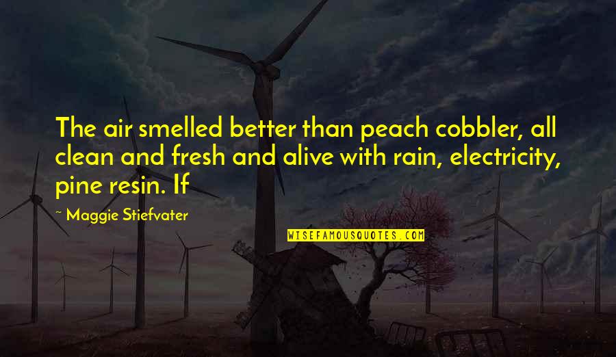Habile Quotes By Maggie Stiefvater: The air smelled better than peach cobbler, all