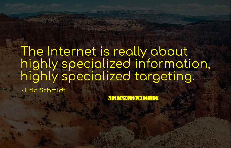 Habilis Skull Quotes By Eric Schmidt: The Internet is really about highly specialized information,