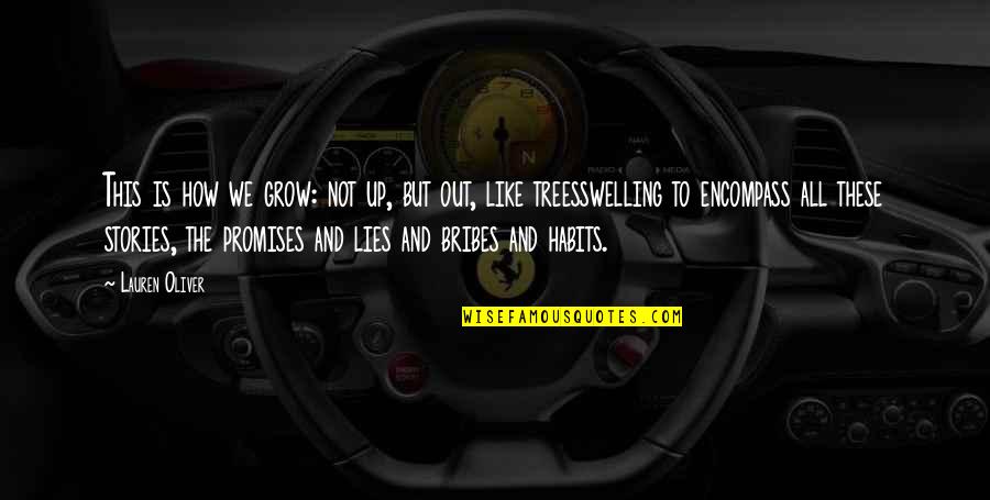 Habits To Quotes By Lauren Oliver: This is how we grow: not up, but Habits To Quotes By Lauren Oliver: This is how we grow: not up, but