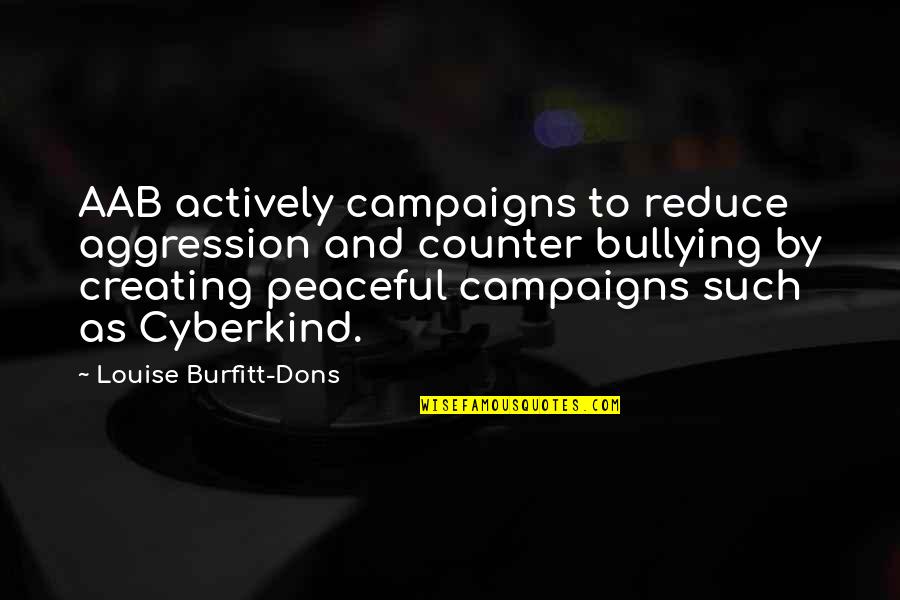 Hachami Download Quotes By Louise Burfitt-Dons: AAB actively campaigns to reduce aggression and counter