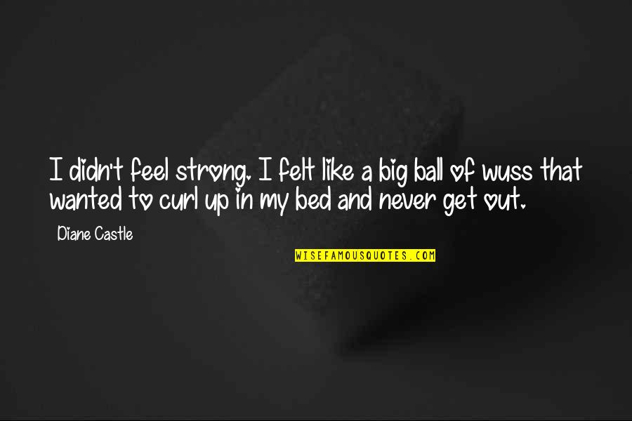 Hachmann Mier Quotes By Diane Castle: I didn't feel strong. I felt like a Hachmann Mier Quotes By Diane Castle: I didn't feel strong. I felt like a