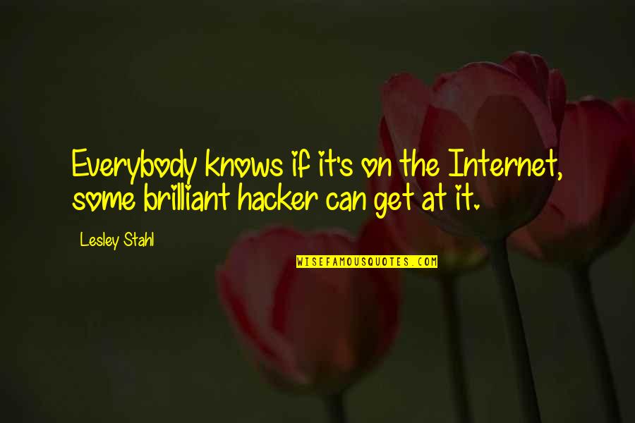 Hackers Quotes By Lesley Stahl: Everybody knows if it's on the Internet, some