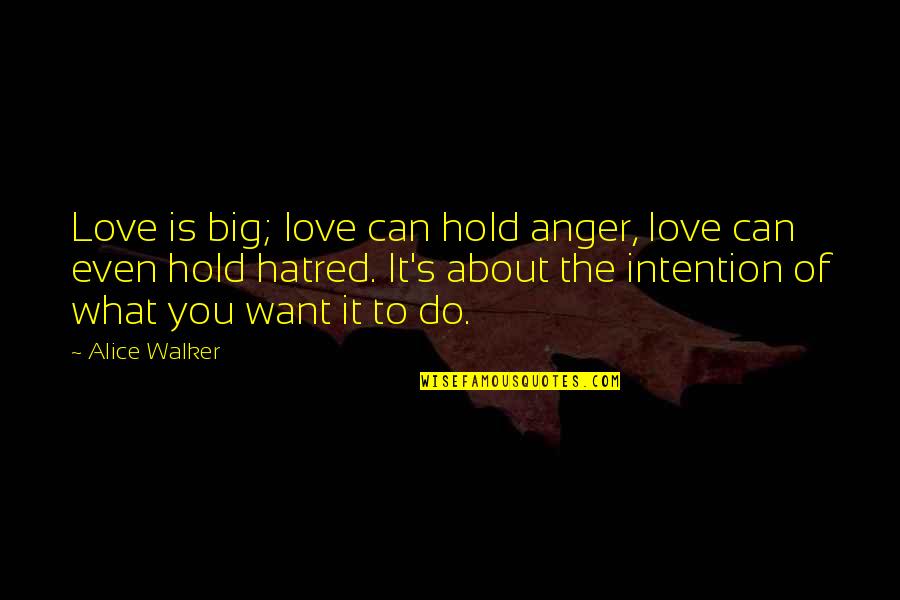 Had A Good Day With Him Quotes By Alice Walker: Love is big; love can hold anger, love