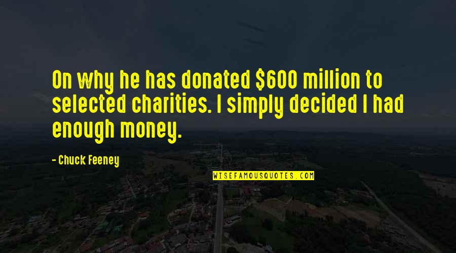Had Enough Quotes By Chuck Feeney: On why he has donated $600 million to