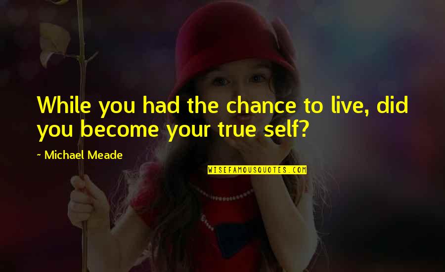 Had Your Chance Quotes By Michael Meade: While you had the chance to live, did