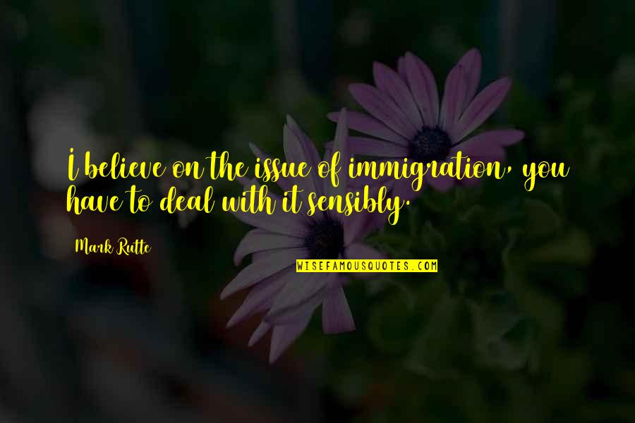 Haddadin Aub Quotes By Mark Rutte: I believe on the issue of immigration, you