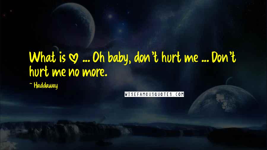 Haddaway quotes: What is love ... Oh baby, don't hurt me ... Don't hurt me no more.