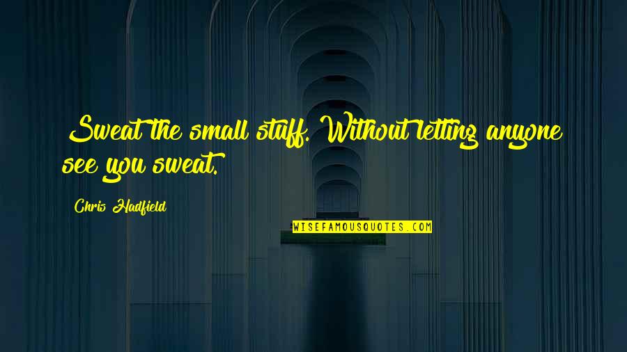 Hadfield Quotes By Chris Hadfield: Sweat the small stuff. Without letting anyone see Hadfield Quotes By Chris Hadfield: Sweat the small stuff. Without letting anyone see