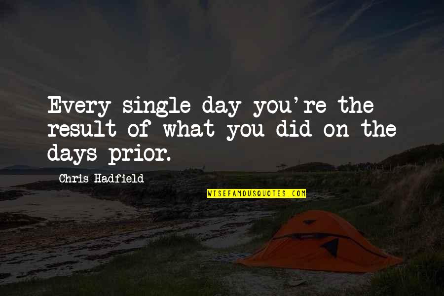 Hadfield Quotes By Chris Hadfield: Every single day you're the result of what