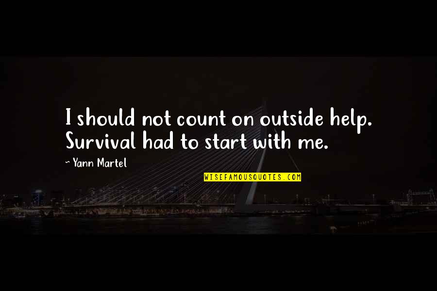 Hadj Quotes By Yann Martel: I should not count on outside help. Survival