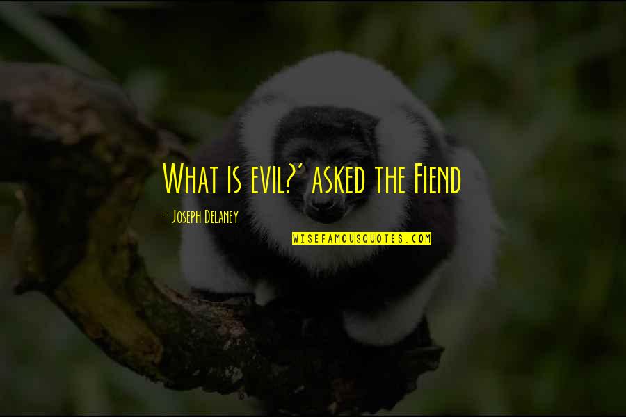 Hadoti Quotes By Joseph Delaney: What is evil?' asked the Fiend