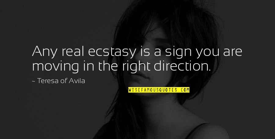Haenchen Cylinders Quotes By Teresa Of Avila: Any real ecstasy is a sign you are