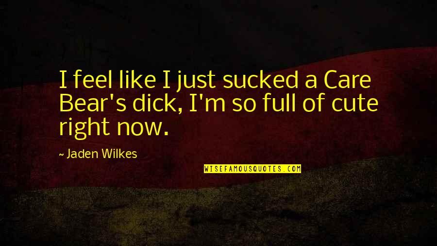 Haeusler Bendtronic Control Quotes By Jaden Wilkes: I feel like I just sucked a Care