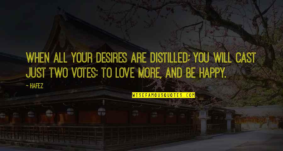 Hafez Quotes By Hafez: When all your desires are distilled; You will