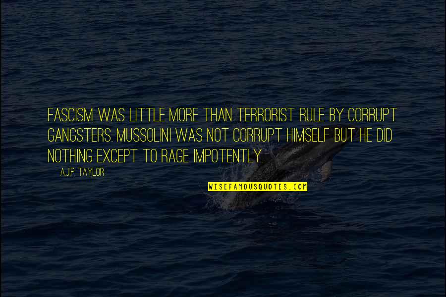 Hafsah Dabiri Quotes By A.J.P. Taylor: Fascism was little more than terrorist rule by