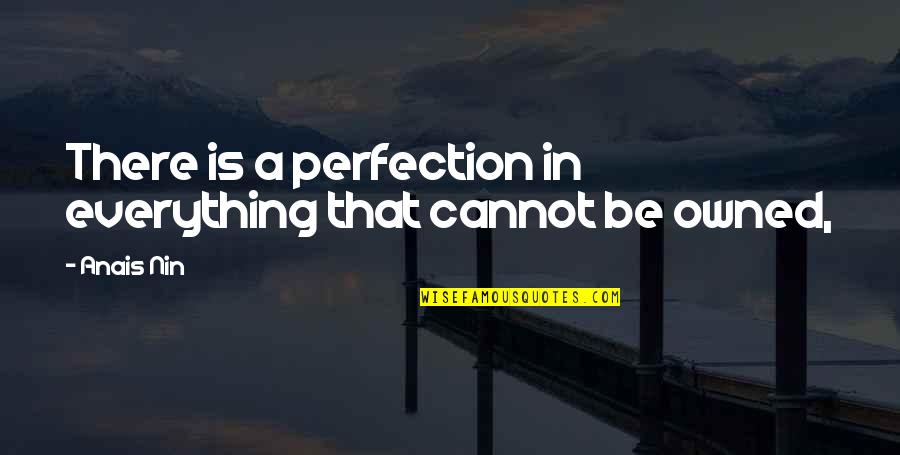 Hafsat Quotes By Anais Nin: There is a perfection in everything that cannot