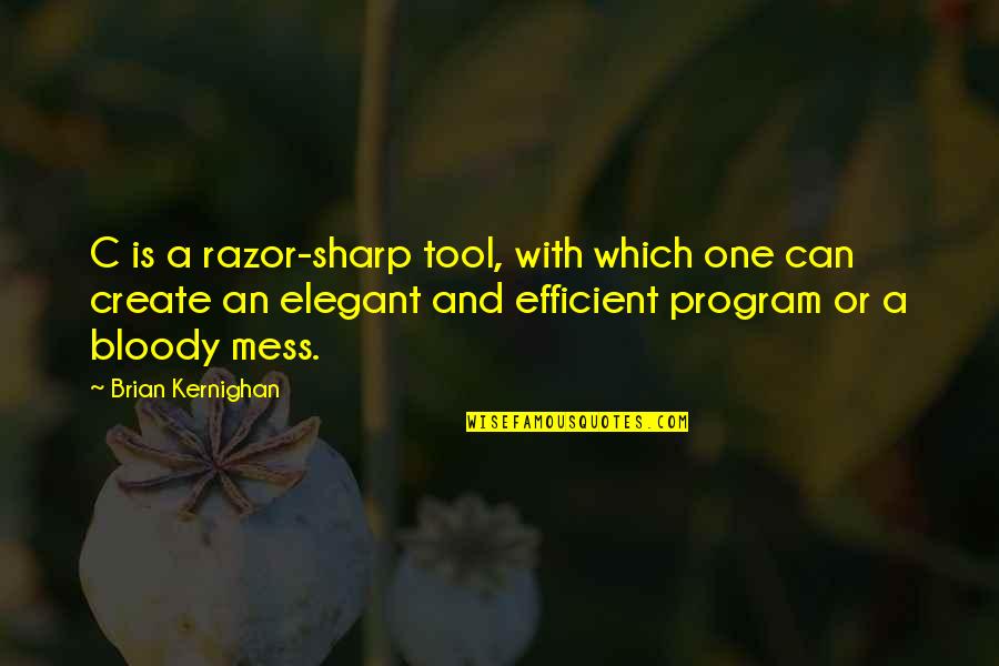 Hafsatu Sesay Quotes By Brian Kernighan: C is a razor-sharp tool, with which one