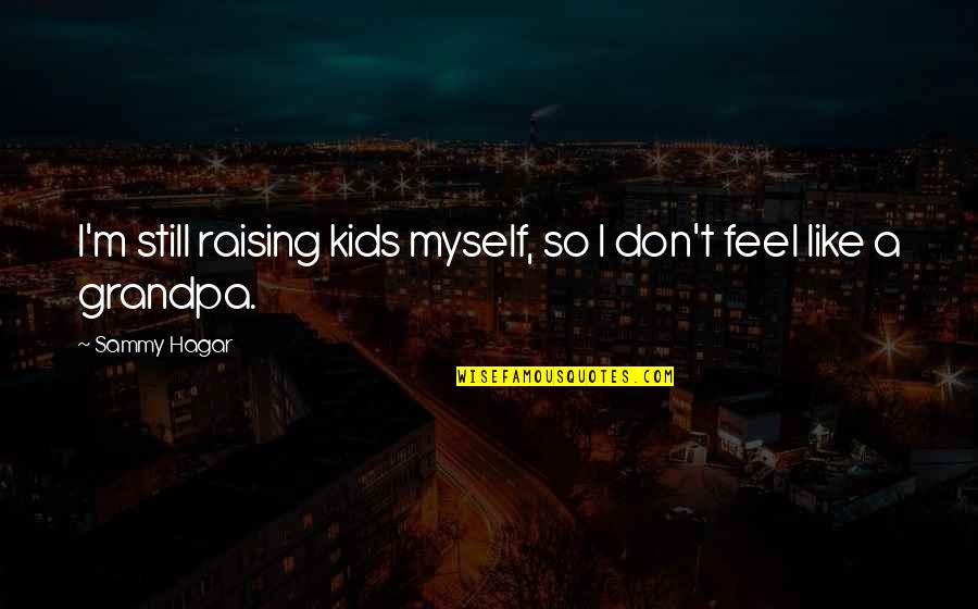 Hagar Quotes By Sammy Hagar: I'm still raising kids myself, so I don't