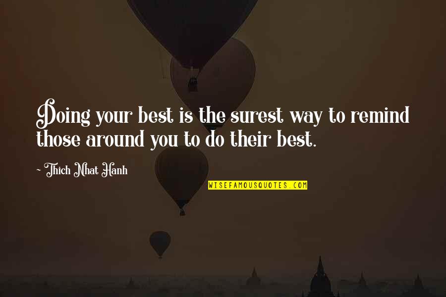 Hagglers Net Quotes By Thich Nhat Hanh: Doing your best is the surest way to