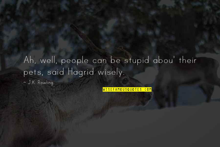 Hagrid'll Quotes By J.K. Rowling: Ah, well, people can be stupid abou' their