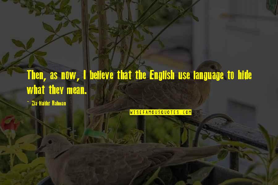 Haider Quotes By Zia Haider Rahman: Then, as now, I believe that the English