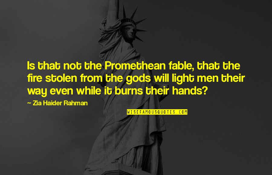 Haider Quotes By Zia Haider Rahman: Is that not the Promethean fable, that the