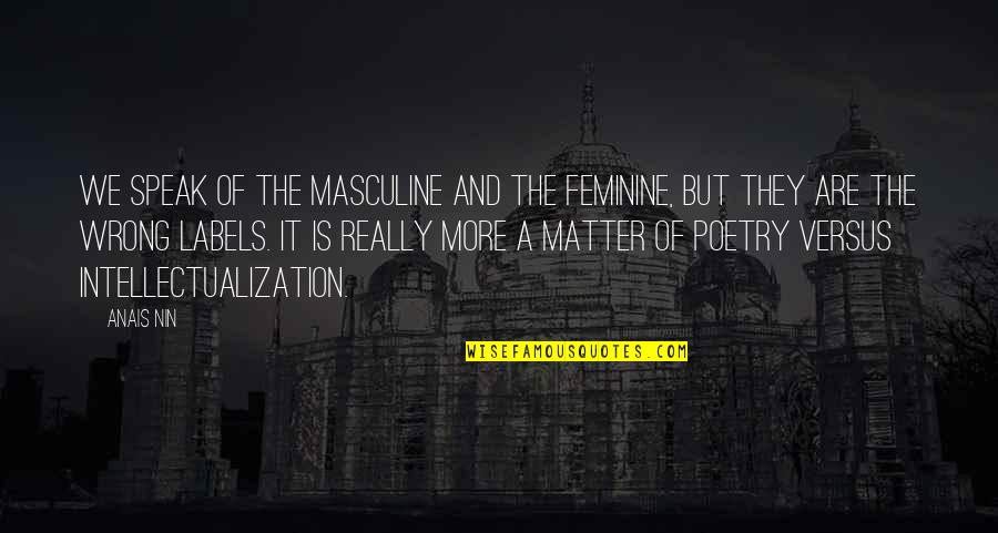 Haidinger Autoszerviz Quotes By Anais Nin: We speak of the masculine and the feminine, Haidinger Autoszerviz Quotes By Anais Nin: We speak of the masculine and the feminine,