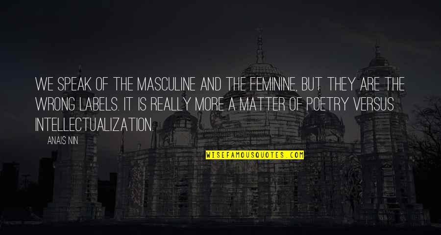 Haidinger Autoszerviz Quotes By Anais Nin: We speak of the masculine and the feminine,