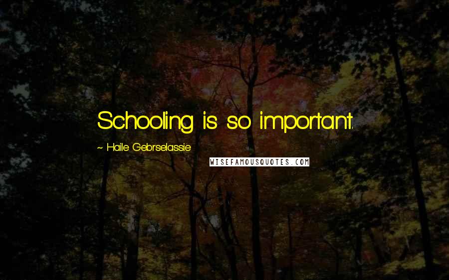 Haile Gebrselassie quotes: Schooling is so important.
