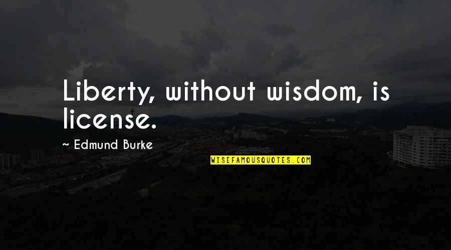 Hailstone Quotes By Edmund Burke: Liberty, without wisdom, is license.