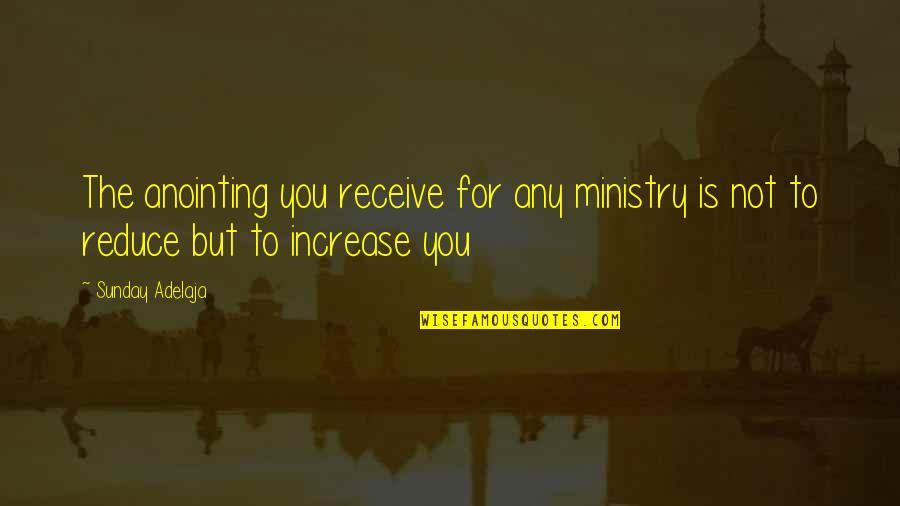 Hailstone Quotes By Sunday Adelaja: The anointing you receive for any ministry is