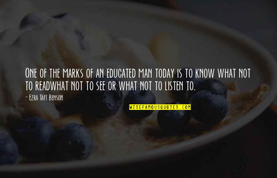 Hailstorms Life Quotes By Ezra Taft Benson: One of the marks of an educated man Hailstorms Life Quotes By Ezra Taft Benson: One of the marks of an educated man