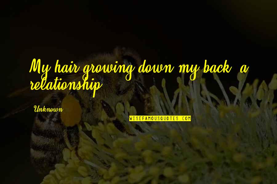 Haime Quotes By Unknown: My hair growing down my back a relationship