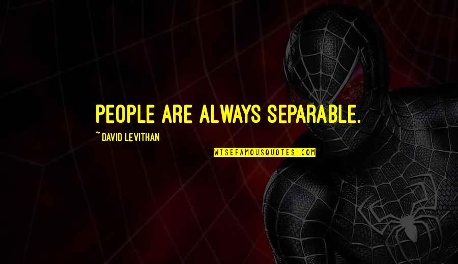 Hair And Shoes For Women Quotes By David Levithan: People are always separable.