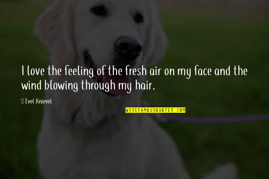 Hair Blowing In The Wind Quotes By Evel Knievel: I love the feeling of the fresh air