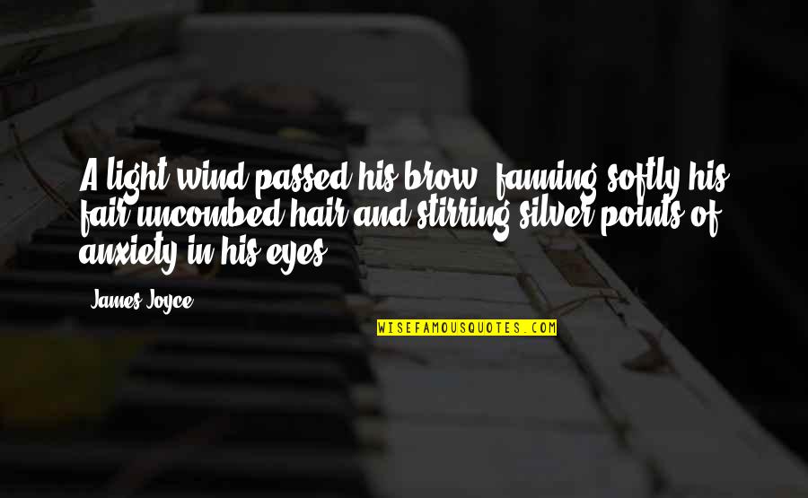 Hair In The Wind Quotes By James Joyce: A light wind passed his brow, fanning softly