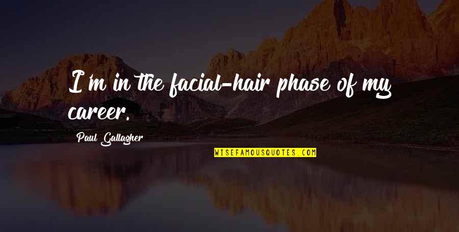 Hair Off Facial Hair Quotes By Paul Gallagher: I'm in the facial-hair phase of my career.