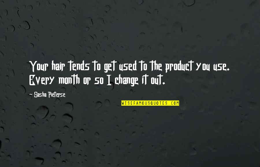 Hair Product Quotes By Sasha Pieterse: Your hair tends to get used to the Hair Product Quotes By Sasha Pieterse: Your hair tends to get used to the