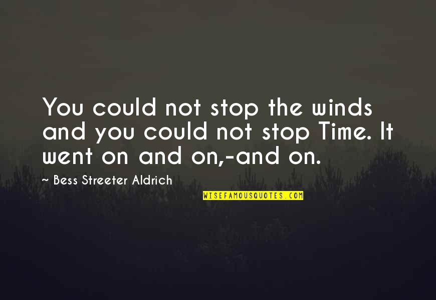 Hairier Quotes By Bess Streeter Aldrich: You could not stop the winds and you