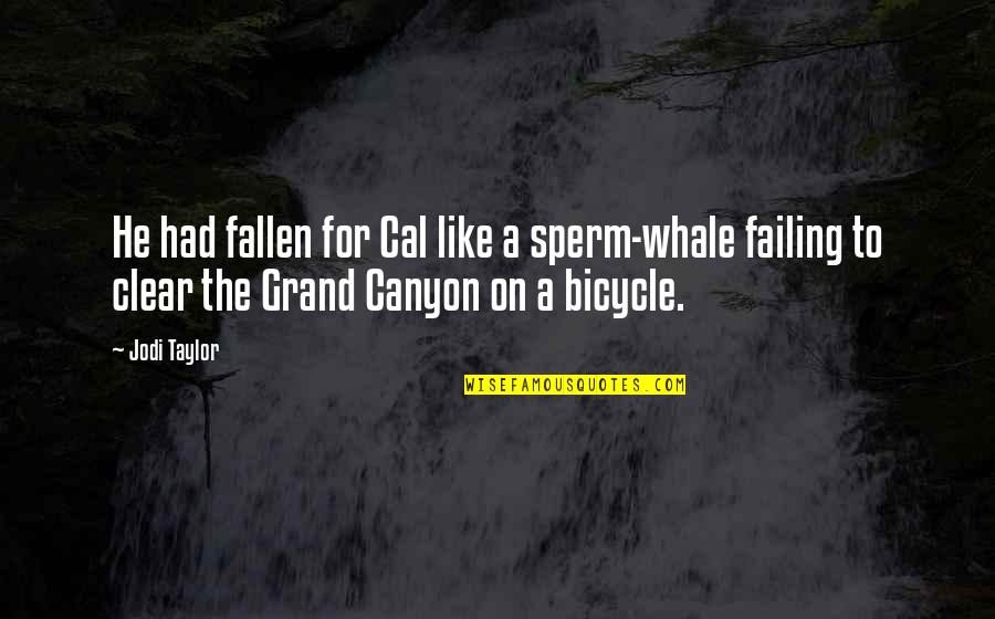 Hajj Pilgrimage Quotes By Jodi Taylor: He had fallen for Cal like a sperm-whale