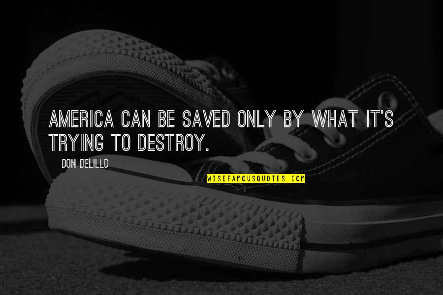 Hakamata Quotes By Don DeLillo: America can be saved only by what it's
