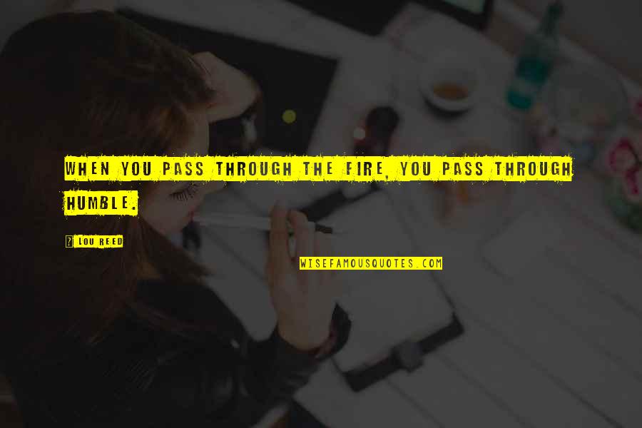 Hakashi Why So Red Quotes By Lou Reed: When you pass through the fire, you pass